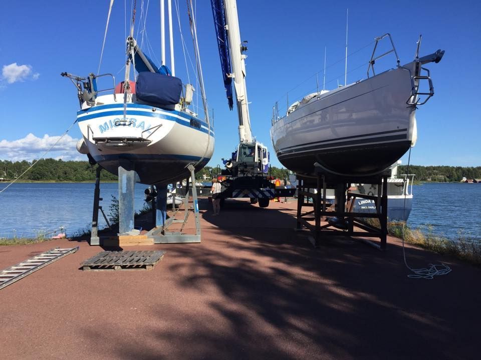 Boat winter storage in Aaland islands